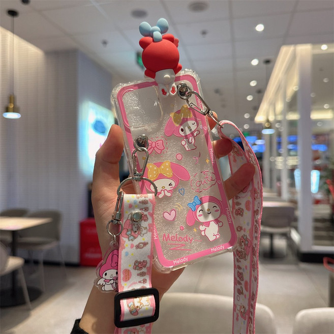 AT-M130 케이스 핑크 토끼 목걸이 피규어 귀요운 귀요미 심플