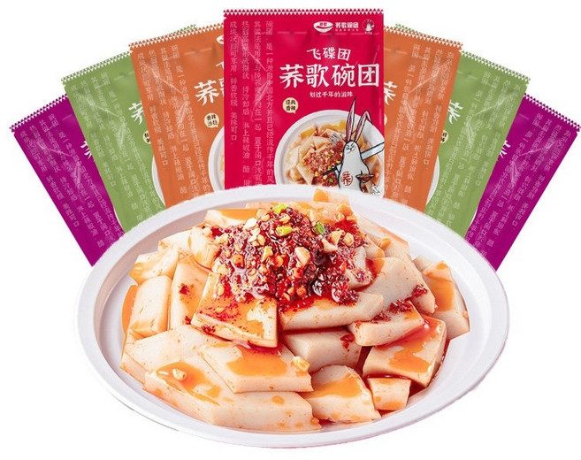 상하이 완투완 메밀묵 틱톡 먹방템, 매콤한 샐러드 맛 (4봉지)