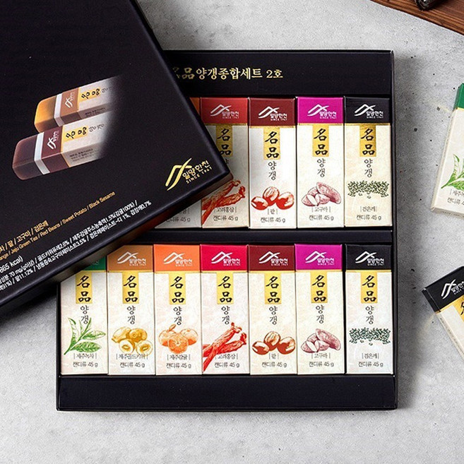 밀양 한천 명품 디저트 양갱 선물 세트, 7개, 45g