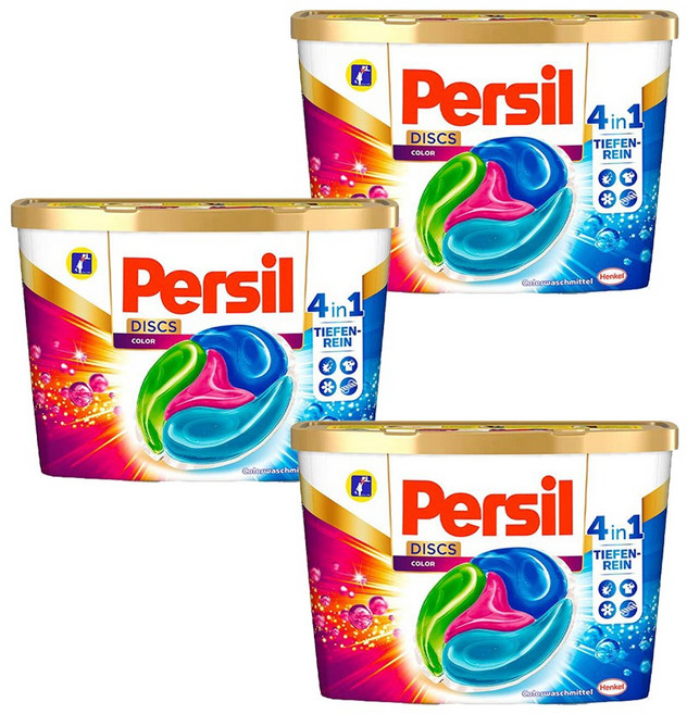 퍼실 4in1 디스크 딥클린 캡슐세제 컬러 18개입 3팩