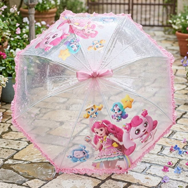 티니핑 우산 아동 여아 하츄핑 투명 돔형 우산 프릴 핑크 어린이집 등원템 조카선물 추천