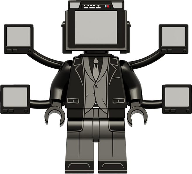 로앤제이 스키비디 토일렛 미니 블록 호환 블럭 업그레이드 타스맨 타카맨 타티맨, R3111-05 업그레이드 TV맨, 1개