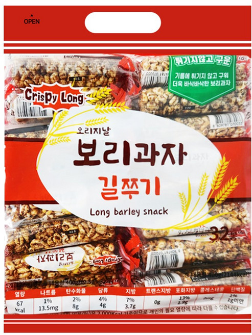 튀기지 않고 바삭하게 구운 길쭈기 보리과자 32p, 400g, 1개