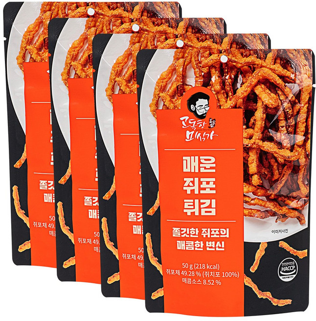 고독한미식가 매운쥐포튀김 50g 진짜 쥐포튀김, 4개