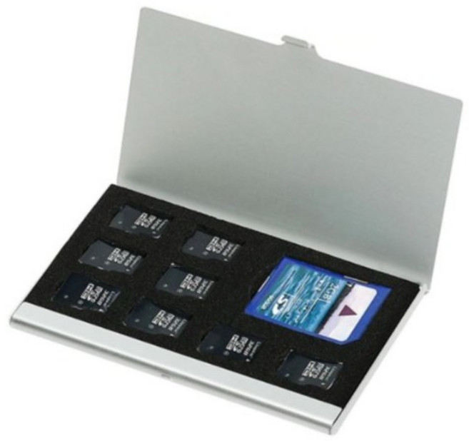 멀티 일체형 케이스 메모리 카메라 보관함 SD 카드 마이크로 수납 카드, 블랙, 1개