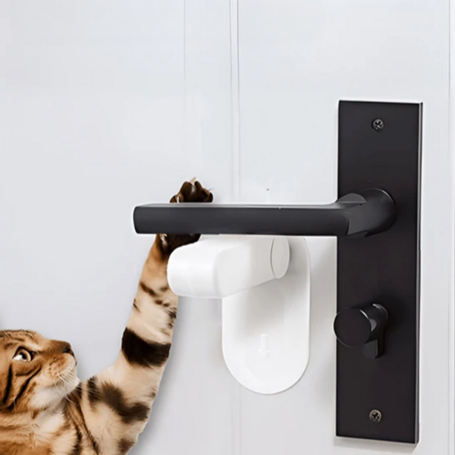 드림캐쳐 무타공 현관문 도어락 문손잡이 열림 방지 손잡이고정, 1개, 화이트