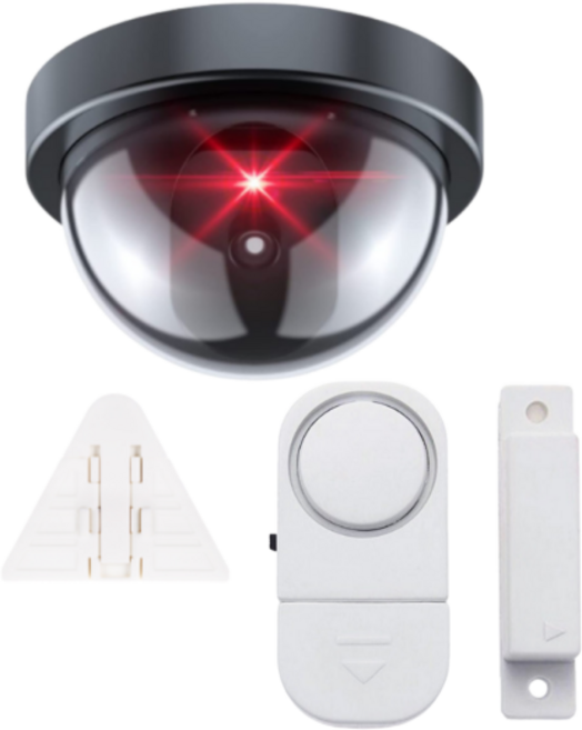 카이뉴인 창문잠금장치1개 + 도어경보기1개 + 모형cctv1개 방범 세트, 방범용품1세트