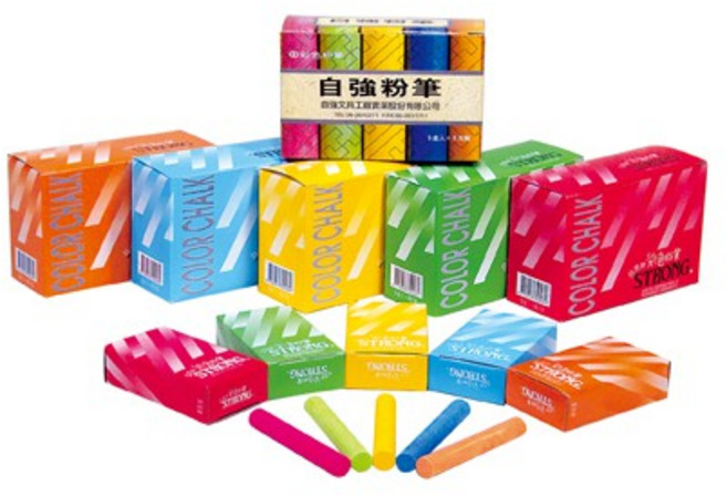 自強 彩色粉筆 5色入*超取最多10盒, 五色混合, 1個