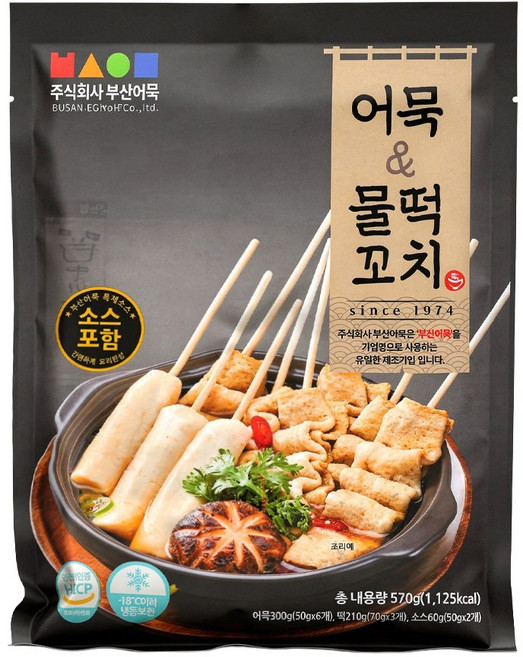 부산어묵 꼬치어묵 & 물떡 소스포함, 1개, 570g
