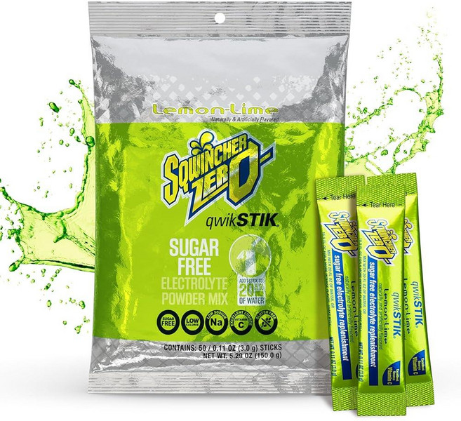 Sqwincher Zero Qwik Stik 슈가 프리 레몬 라임 .325.3ml(11.0온스)(50개 팩), Qwik Stik_Lemon Lime, 4) Lemon Lime - Qwik Stik
