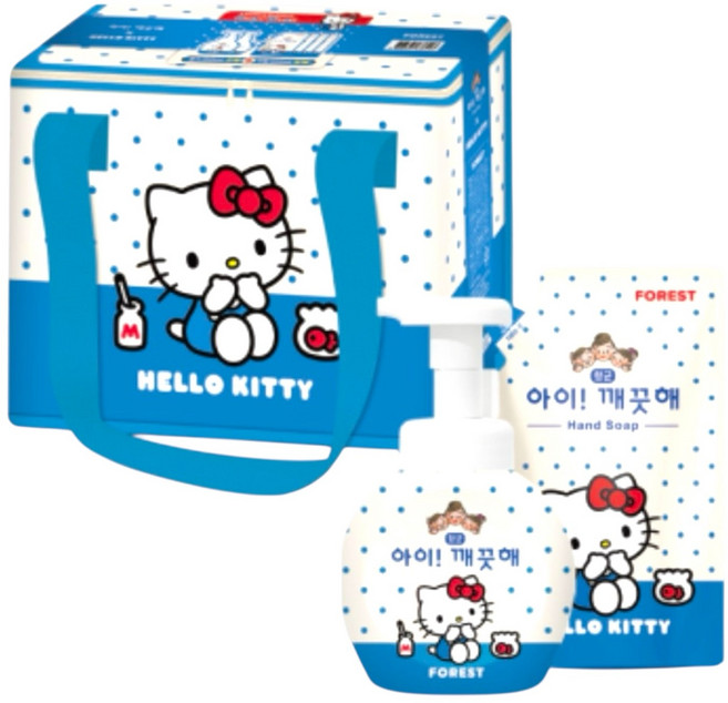 4위 - 아이깨끗해 헬로키티 보냉백 세트(본품 250ml x 2개입 + 리필 200ml x 4개입 + 헬로키티 블루 