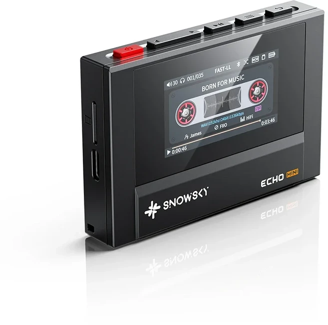 Fiio Snowsky Echo 미니 무선 블루투스 Mp3 미니 워크맨 8GB 사용자 정의 지원 Dsd 레트로 휴대용 블루투스, 04 Black