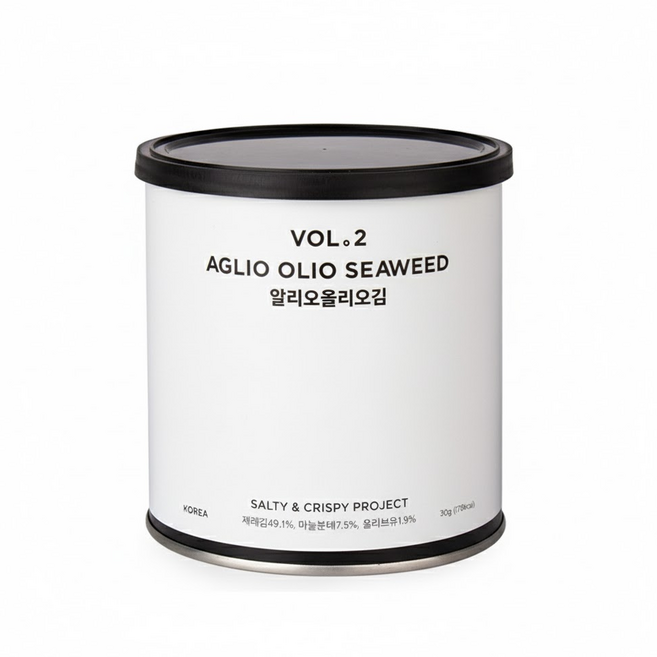 명품 돌김 캔포장 구운김 마늘 올리브유 조미김 도시락김 맥주안주 김선물세트, 1개, 30g