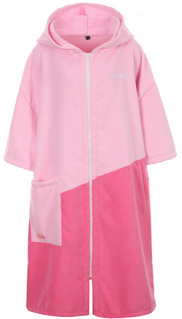 서브22 비치타올 서핑 물놀이 후드 판초타월, 투톤핑크, 1개