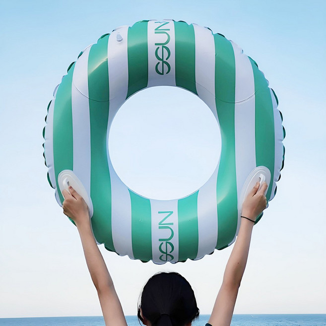 썬아쿠 2중 에어룸 안전튜브 아동 성인 대형 물놀이 튜브, 1. 60cm, 1개, 민트 아동용