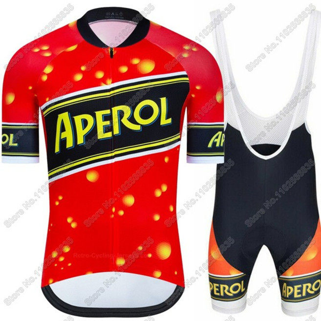Aperol-Spritz 2025 사이클링 저지 세트 망 맥주 이탈리아 의류 도로 자전거 셔츠 정장 산악 자전거 턱받이 반바지 MTB Ropa Maillot, [00] XXS, [00] 1