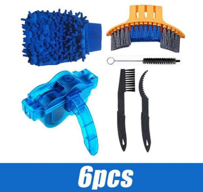 자전거 체인 클리너 야외 사이클링 청소 도구 산악 도로 오토바이 브러시 장갑 액세서리, [04] 6pcs, 1개