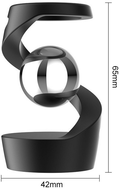 텐세그리티 무한동력 인테리어 멍때리기 컬러박스 블랙 실버 노란색 블루산 스탠딩 샌드 구슬 모터 아트 7인치, 자이로블랙 실버볼(컬러박스)