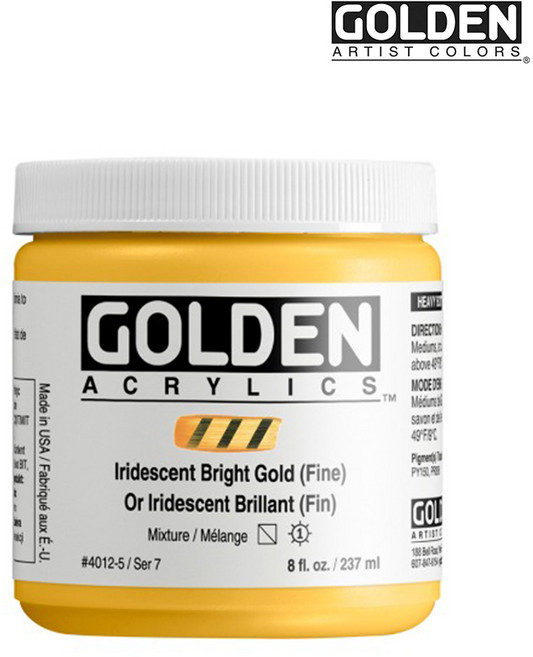 골든 아크릴물감 헤비바디 237ml S7 Iridescent Bright Gold (Fine)