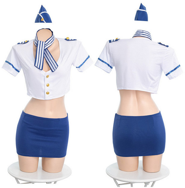 [당일출고]로맨틱멜로우 승무원 스튜어디스 코스튬 슬립 원피스 4종세트