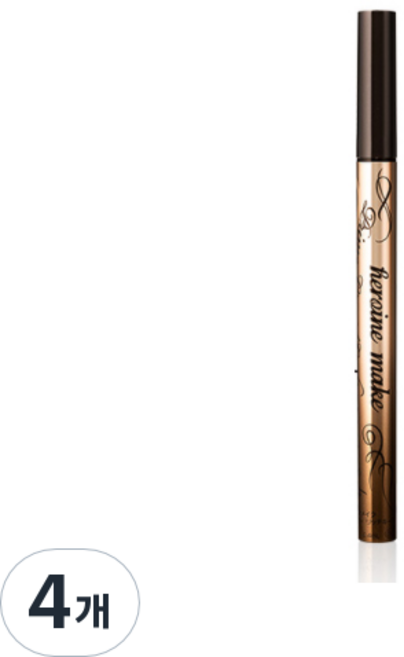 키스미 히로인메이크 프라임 리퀴드 아이라이너 리치 킵 0.4ml, 02 브라운 블랙, 4개