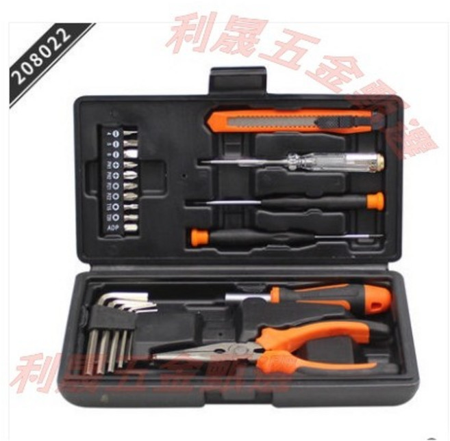 CREST 26件家用工具套裝 F 保固三年 換貨 工具箱尺寸: 23.8x13x5.1cm 重量: 0.79kg, 1個, 22合一小型家用工具套裝（208022）