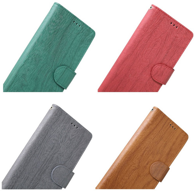 갤럭시 S26울트라 케이스 SM-S948N 가죽 우드필링 나무 무늬 패턴 (양면 더블 포켓) 카드 다이어리 자석 지갑