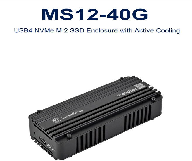 銀欣 SilverStone MS12-40G USB4 Type-C介面 免工具設計, 1個
