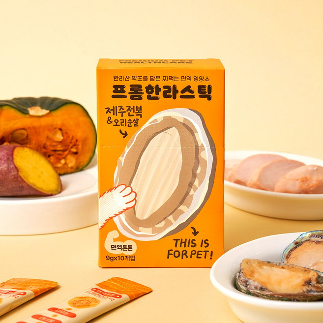 프롬한라 강아지 고양이 짜먹는 영양간식 프롬한라스틱, 프롬한라스틱 전복, 90g, 1개