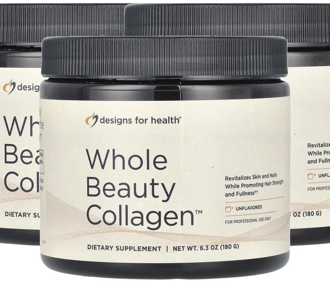 디자인 포 헬스 홀 뷰티 콜라겐 언플래버드 Designs For Health Whole Beauty Collagen™ Unflavored 180g, 3개 - 쿠팡