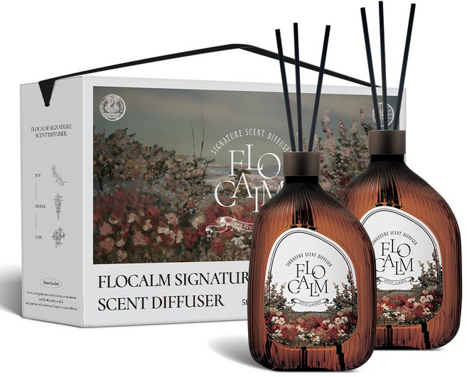 플로캄 프리미엄 대용량 디퓨저 선물세트 박하선 Pick 519ml, 1개, 가든플라워향