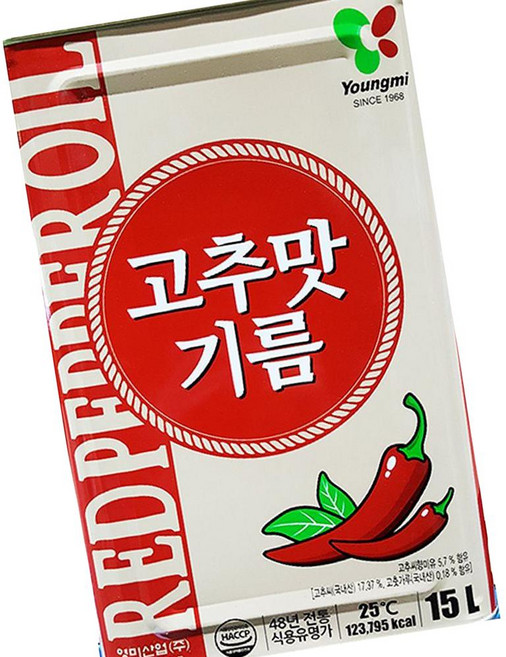 영미 고추 맛기름 15L 대용량 업소용 식용유