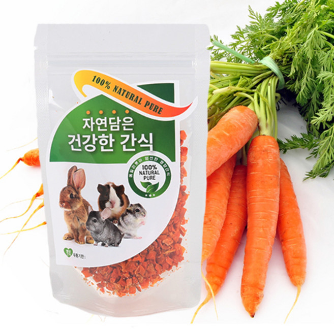 에밀리펫 건강한 한입 당근칩 토끼 기니피그 친칠라 햄스터간식 간식, 1개, 70g