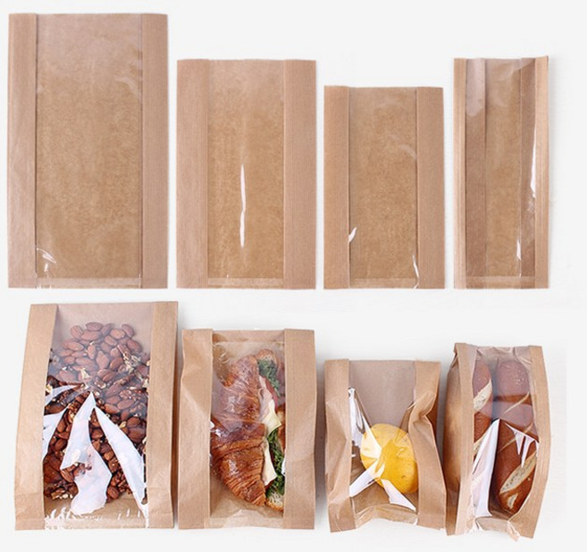 더팩컴퍼니 줄무늬크라프트창봉투 4종, 대, 100장