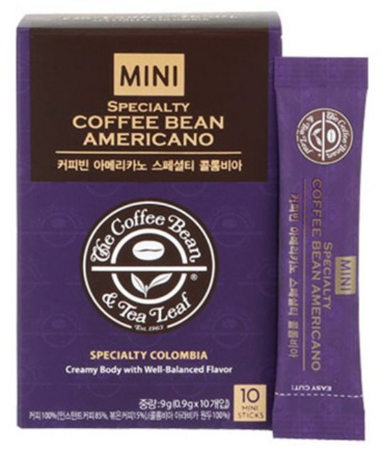 [커피빈] 아메리카노 스페셜티콜롬비아 미니 0.9gx10T, [5407050]옵션없음