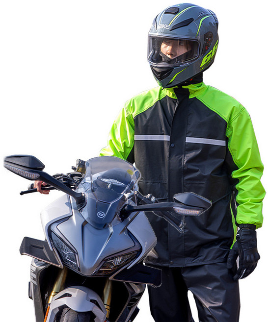 큰귀멍멍 초강력 방수 남성용 오토바이 자전거 낚시 등산 작업용 레인코트 비옷 우비 세트, 그린