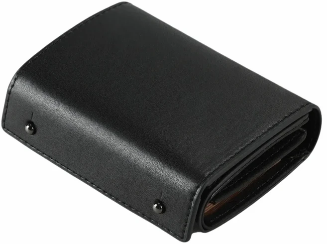 쿠쿠스토어 PU 가죽 비즈니스 짧은 지갑 스냅 클로저 초박형 디자인 삼중 접이식 카드 홀더 단색 멀티 슬롯