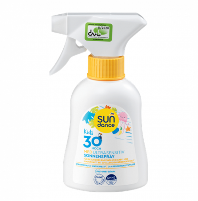 dm 썬댄스 키즈 울트라 센서티브 썬스프레이 LSF30+ 200ml, 1개