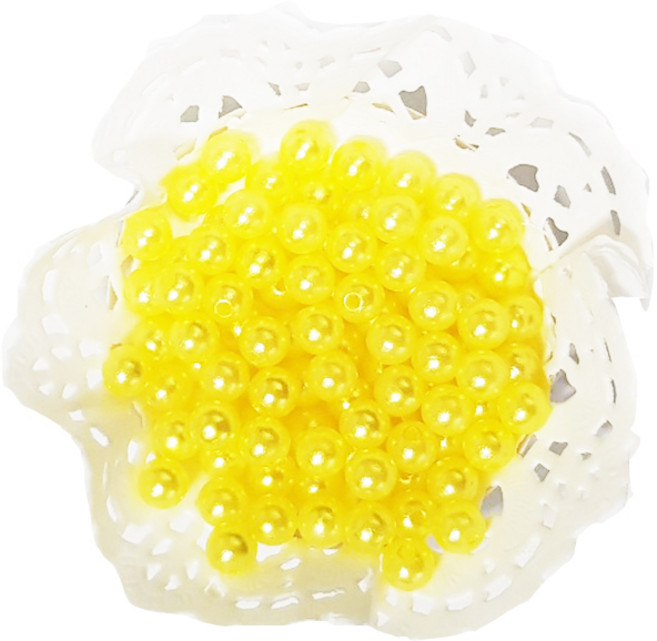 해피아이 진주 구슬 메탈 6mm 8mm 10mm 공예재료 낚시줄 우레탄줄 팔찌만들기 공예, 1개, 8mm노랑색