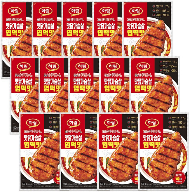 하림 맛닭가슴살 엽떡맛 100g 14개