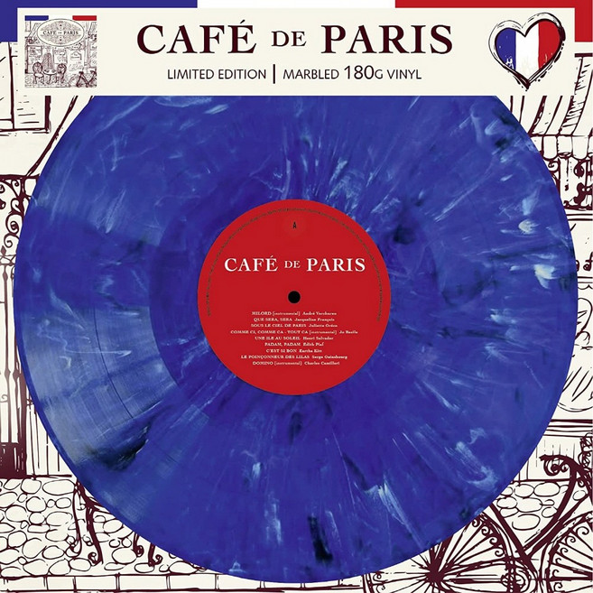 (수입LP) V.A - Cafe De Paris (파리 카페 음악 모음집) (180g) (Blue Marbled Color)