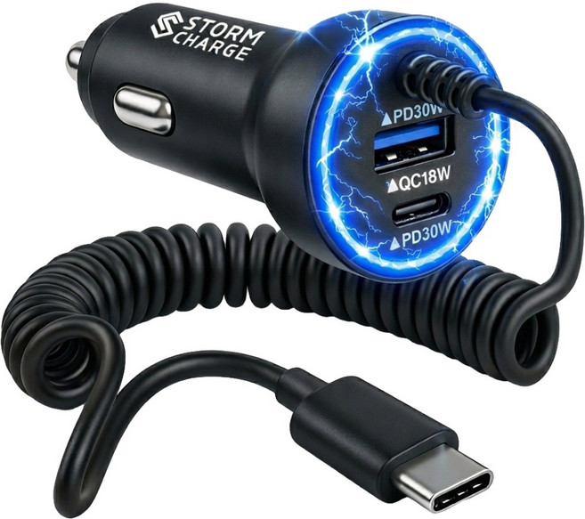 스톰차지 차량용 초고속 시거잭 충전기, 메탈블랙, SC-112601