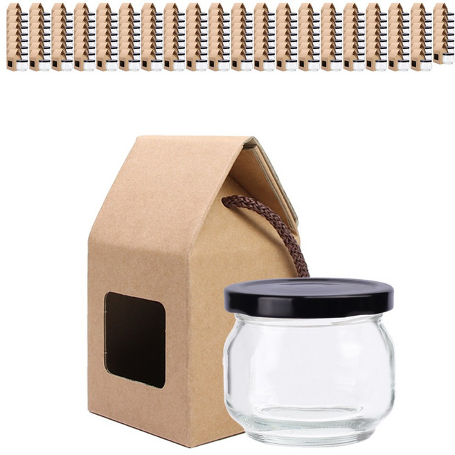 가인글로벌 토하100 유리병 / 러그캡 (블랙) / 포장박스 식품유리병, 160개, 127ml
