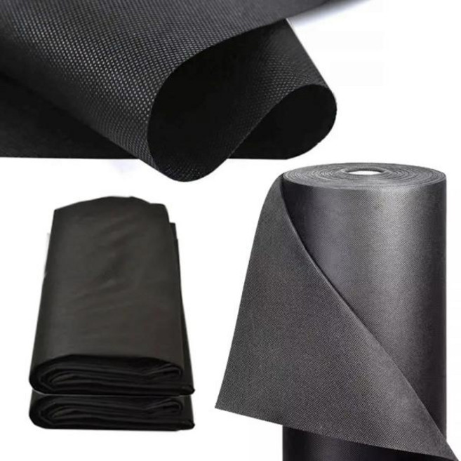 생분해 검은 잡초 장벽 원단 정원 부직포 그라운드 매트 식물 보호 농업 잔디 덮개, Length-20M, Width-1.5M, 1개