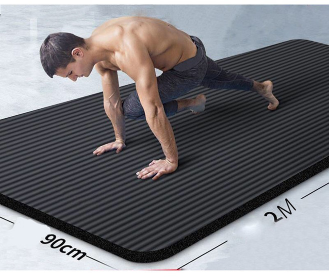 요가매트 두꺼운 필라테스 스포츠 운동 고무 매트 헬스매트 슬림소녀 WG201102431Z, [2m * 90cm] 블 루 스 트랩, 15mm (초보 자), 1개