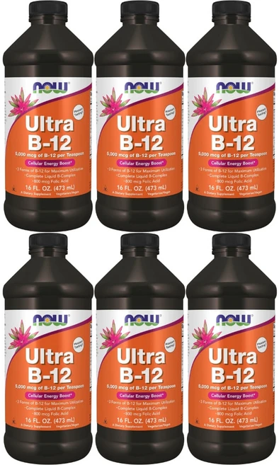 나우푸드 고흡수 울트라 B12 5000mcg 액상 액체, 6개, 473ml - 쿠팡