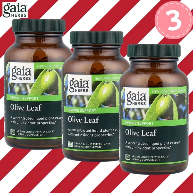 Gaia herbs 올리브잎 Extract 680mg 120캡슐 3개, 120정 - 쿠팡