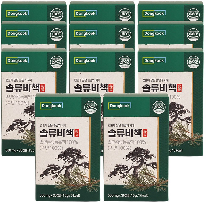 동국 솔류비책 솔잎증류농축액 100%식약청인증 HACCP 시설 제조, 11개, 30정