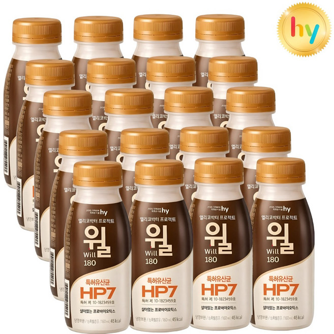 hy 한국야쿠르트 헬리코박터 프로젝트 윌 요거트 180ml, 20개
