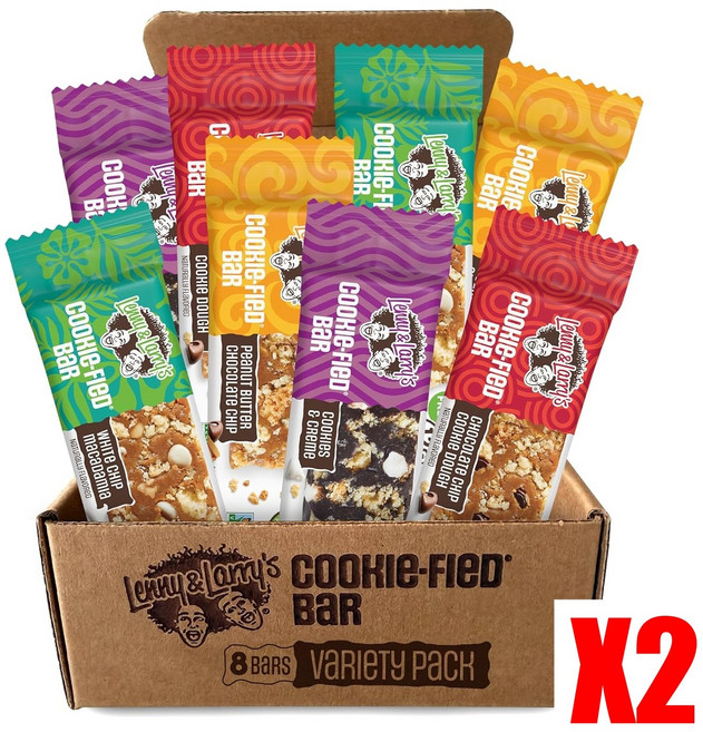 Lenny & Larry's 레니앤래리스 비건 프로틴바 버라이어티팩(4가지맛) Protein Bar Vegan Gluten Free Non GMO, 16개, 45g